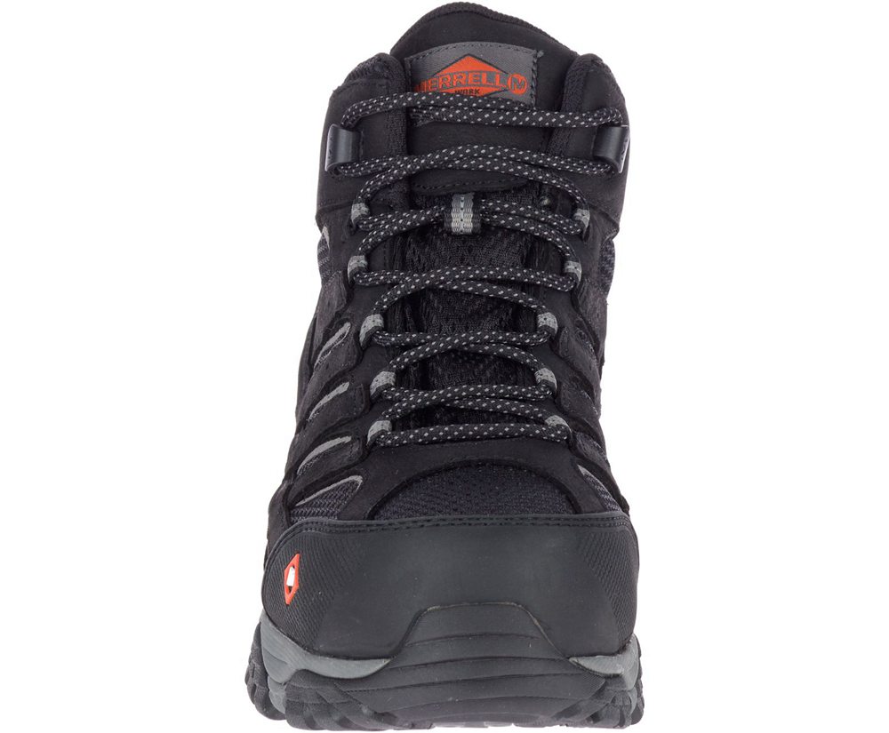 Kozaki Merrell Męskie Czarne - Moab Vertex Mid Waterproof Comp Toe Wide Width - 261934-KIC